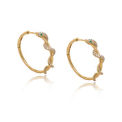 Snake Wrapped Diamond Hoops - Designer Earrings - The Ear Stylist
