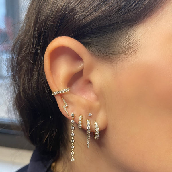 Diamond Stiletto Huggies - Diamond Earrings - Ear Stylist by Jo Nayor