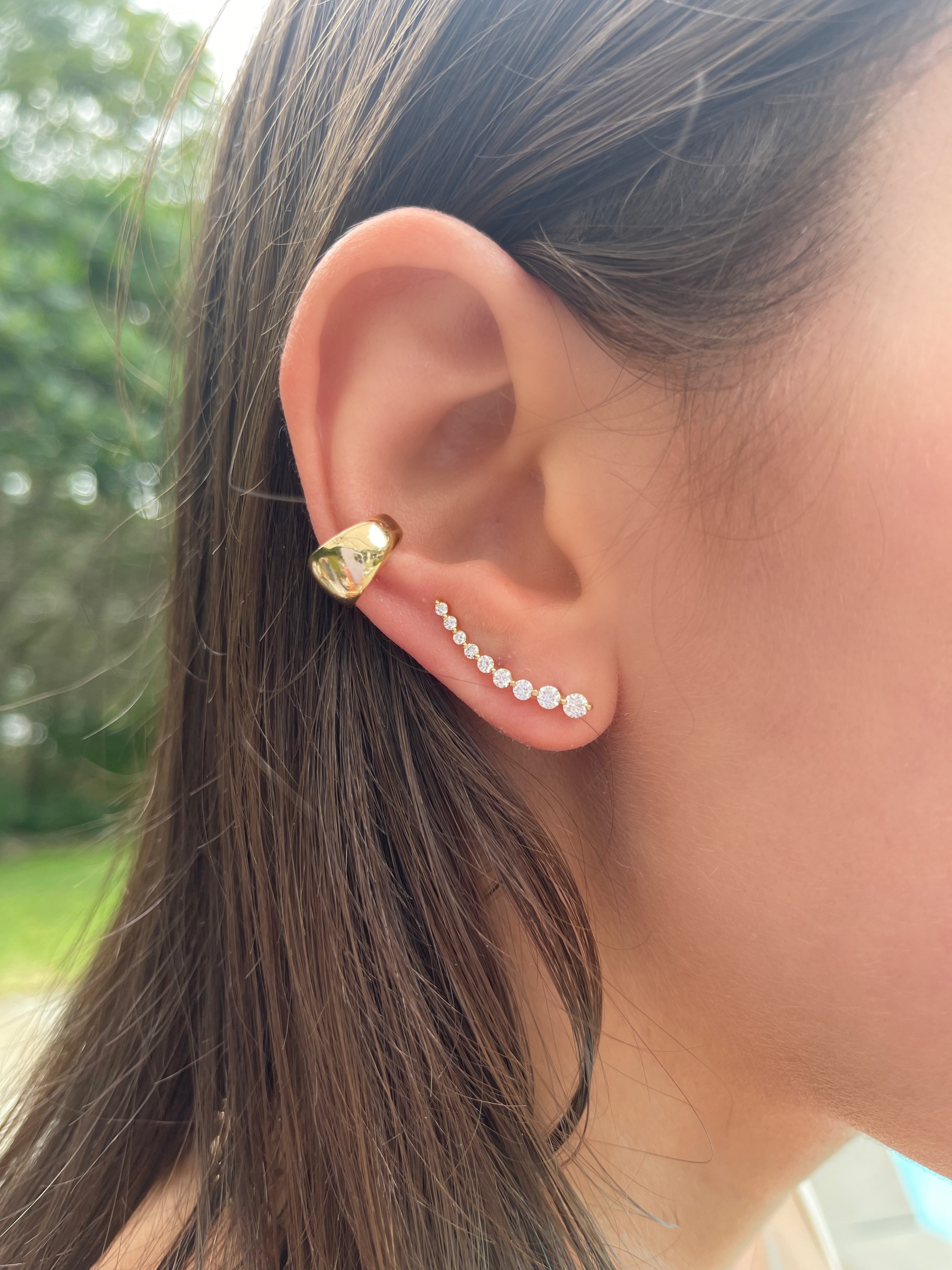 Nine Diamond Climber Earring