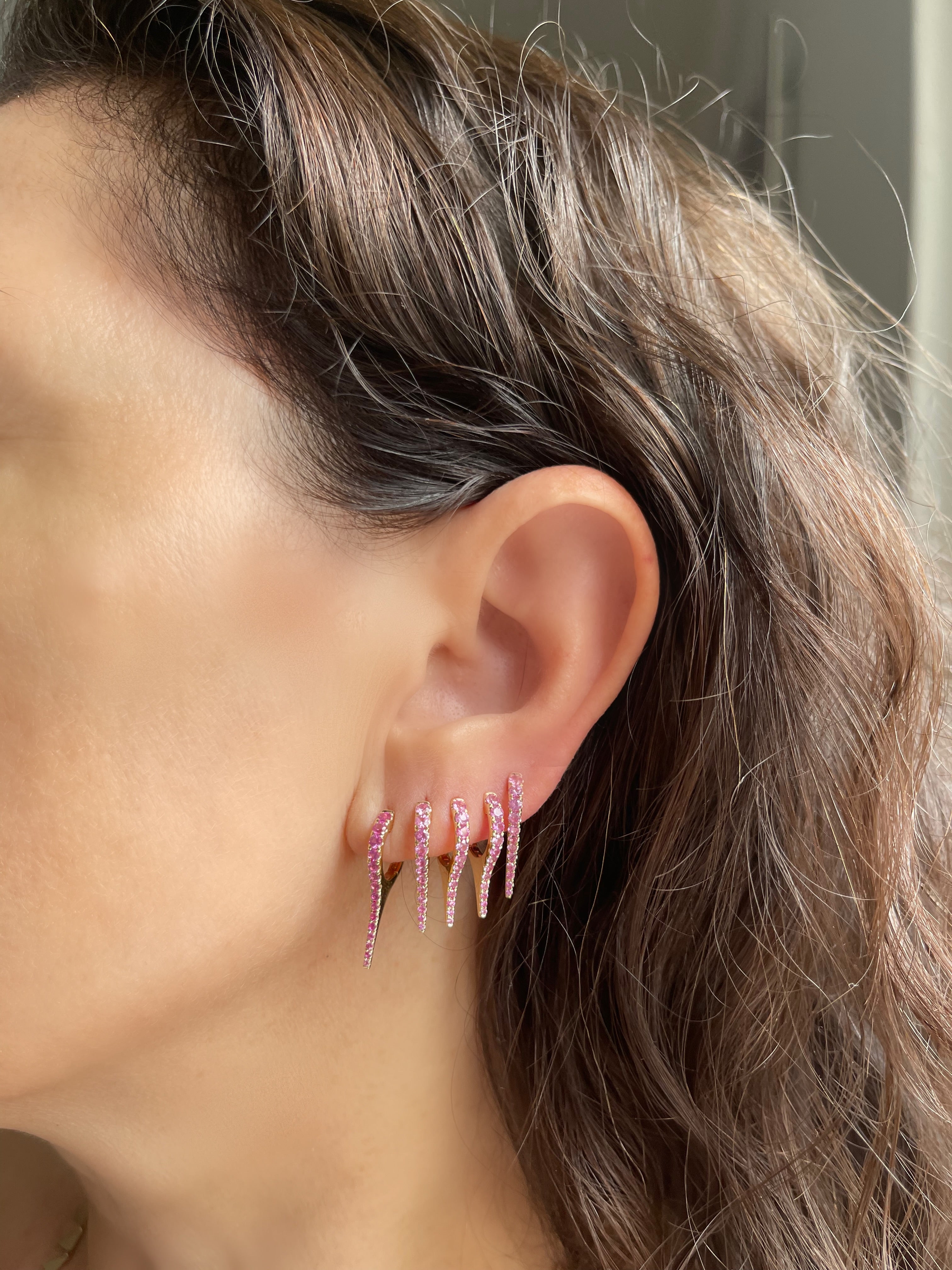 Pink Sapphire Mid Stiletto Huggies