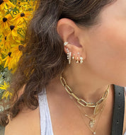 Biggie Bezel Diamond Huggie Earrings