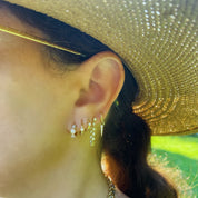 Bezel Diamond Draped Studs