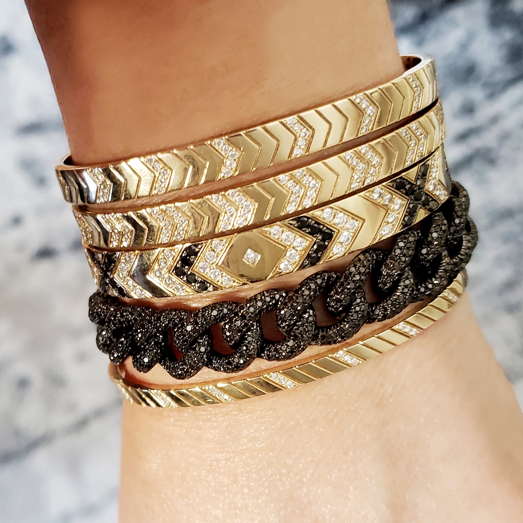 Black Diamond Curb Link Bracelet - Fine Jewelry - Jo Nayor Designs