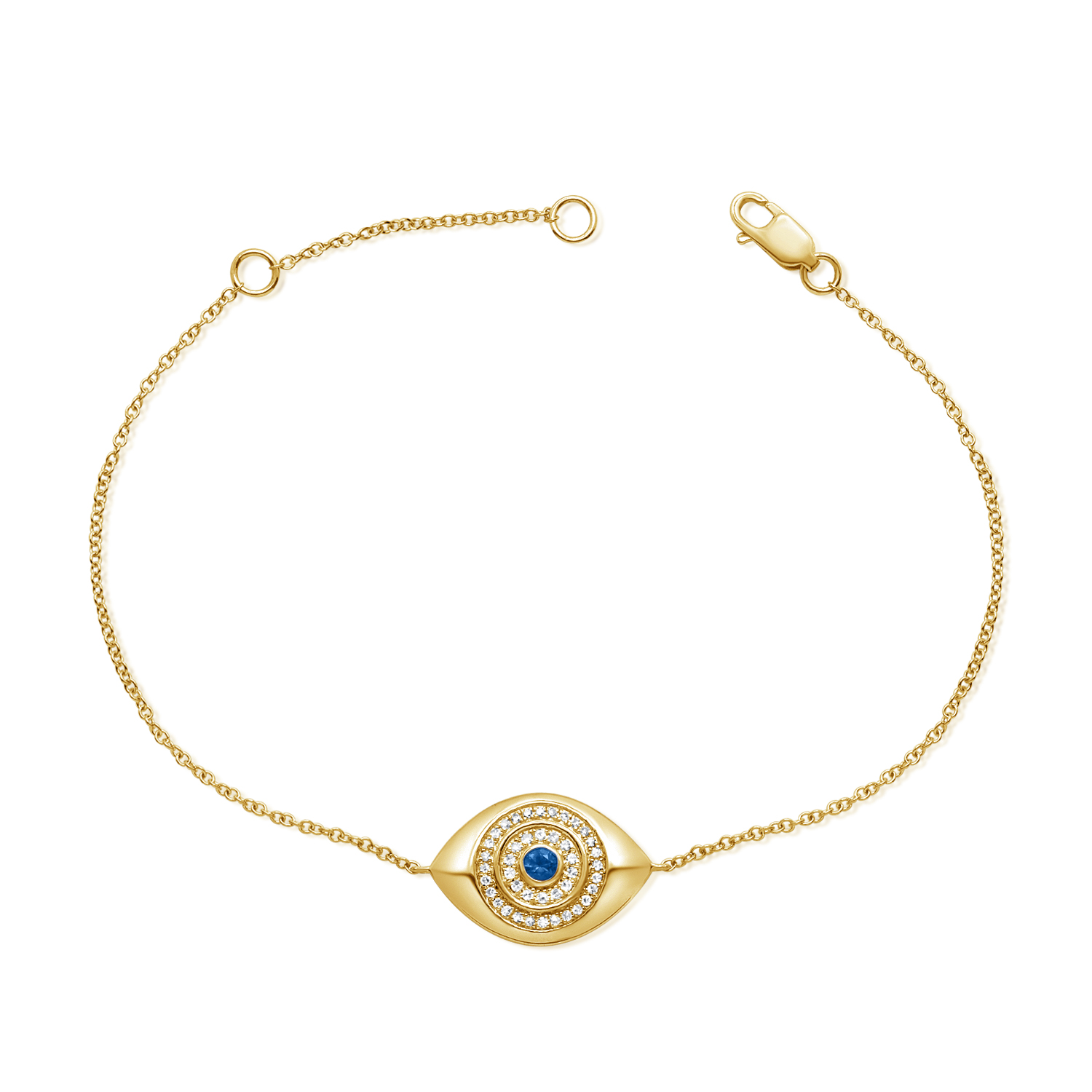 Sapphire & Diamond Evil Eye Bracelet