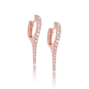 Mid Diamond Stiletto Huggies - Diamond Earrings - The Ear Stylist