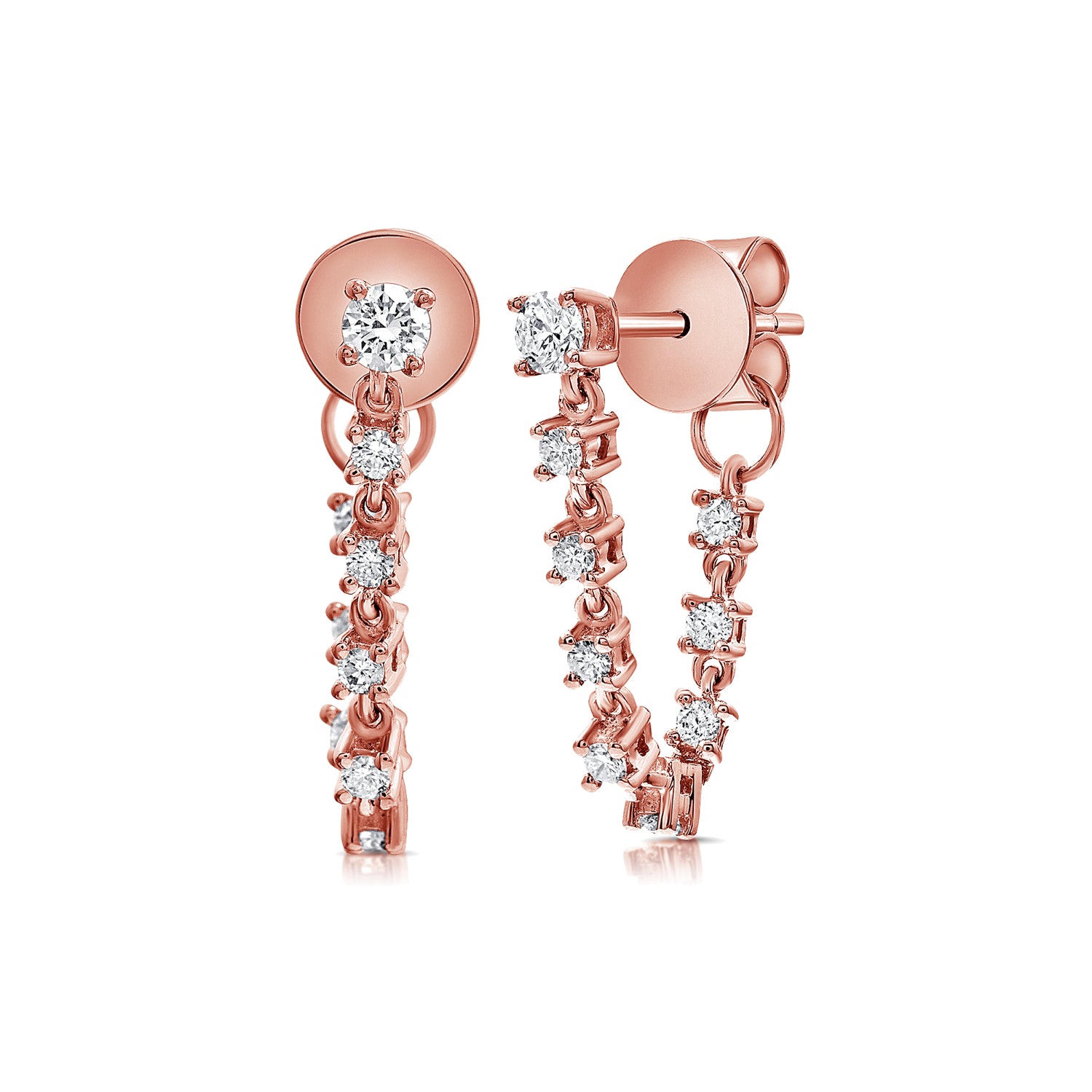 Tethered Tennis Draped Studs - Earrings - Ear Stylist by Jo Nayor