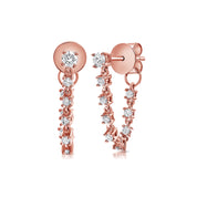 Tethered Tennis Draped Studs - Earrings - Ear Stylist by Jo Nayor