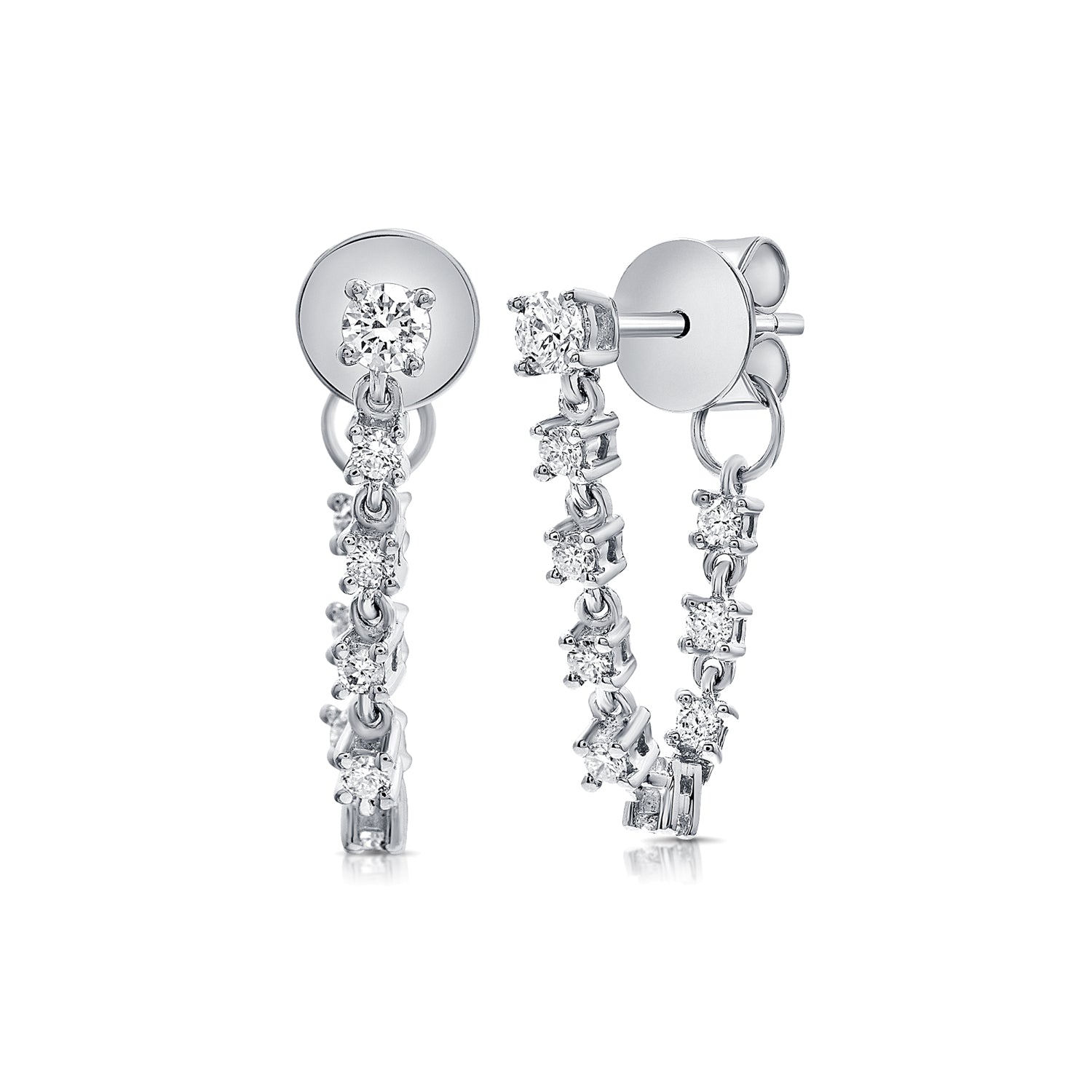 Tethered Tennis Draped Studs - Earrings - Ear Stylist by Jo Nayor