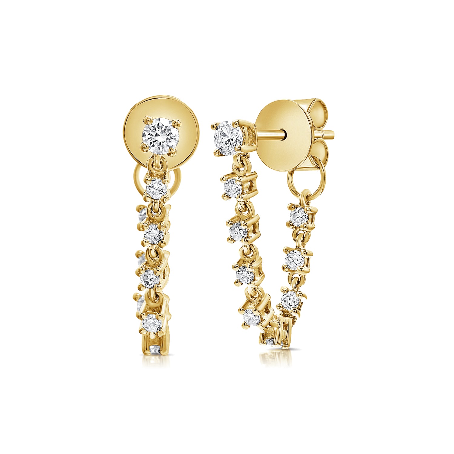Tethered Tennis Draped Studs - Earrings - Ear Stylist by Jo Nayor