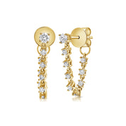 Tethered Tennis Draped Studs - Earrings - Ear Stylist by Jo Nayor