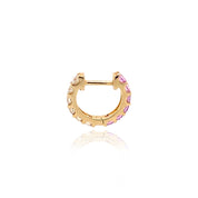 Reversible Diamond & Pink Sapphire Huggie Earrings - The Ear Stylist