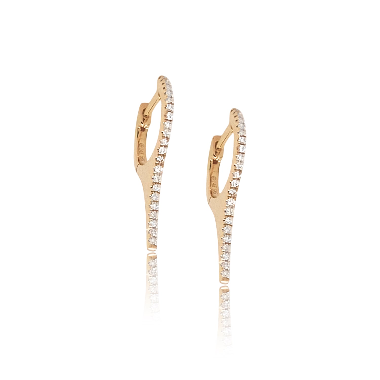 Mini Diamond Stiletto Huggies - Earrings - Ear Stylist by Jo Nayor