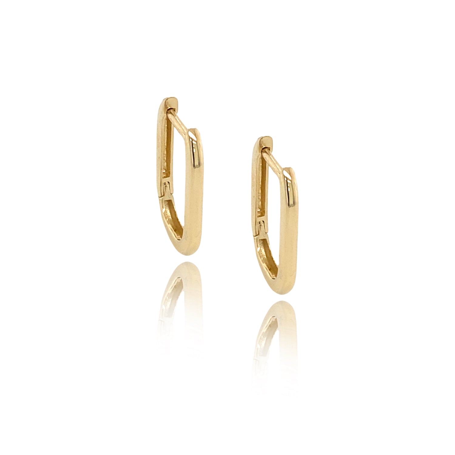Solid 14K Gold Box Hoop Earrings - Designer Earrings - The Ear Stylist