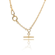 Solid 14K Gold Toggle and Donut Clasp Chain Necklace