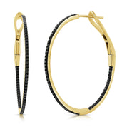 Classic 1.25" Black Diamond Hoop Earrings - The EarStylist by Jo Nayor