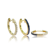12MM Reversible White & Black Diamond Eternity Hoops - The Ear Stylist