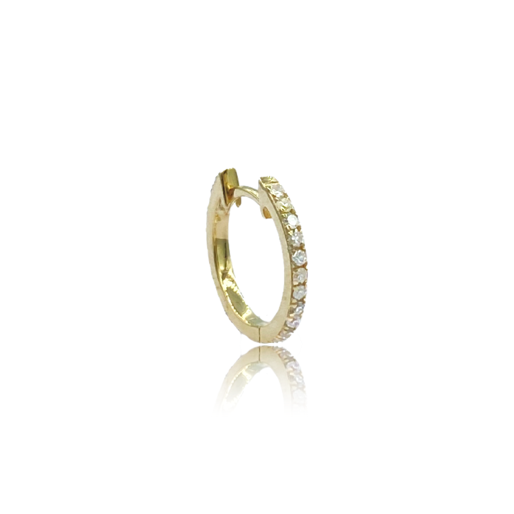 12MM Reversible White & Black Diamond Eternity Hoops - The Ear Stylist