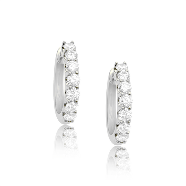17mm Gemma Hoop Earrings - Designer Earring - EarStylist by Jo Nayor 14K White Gold
