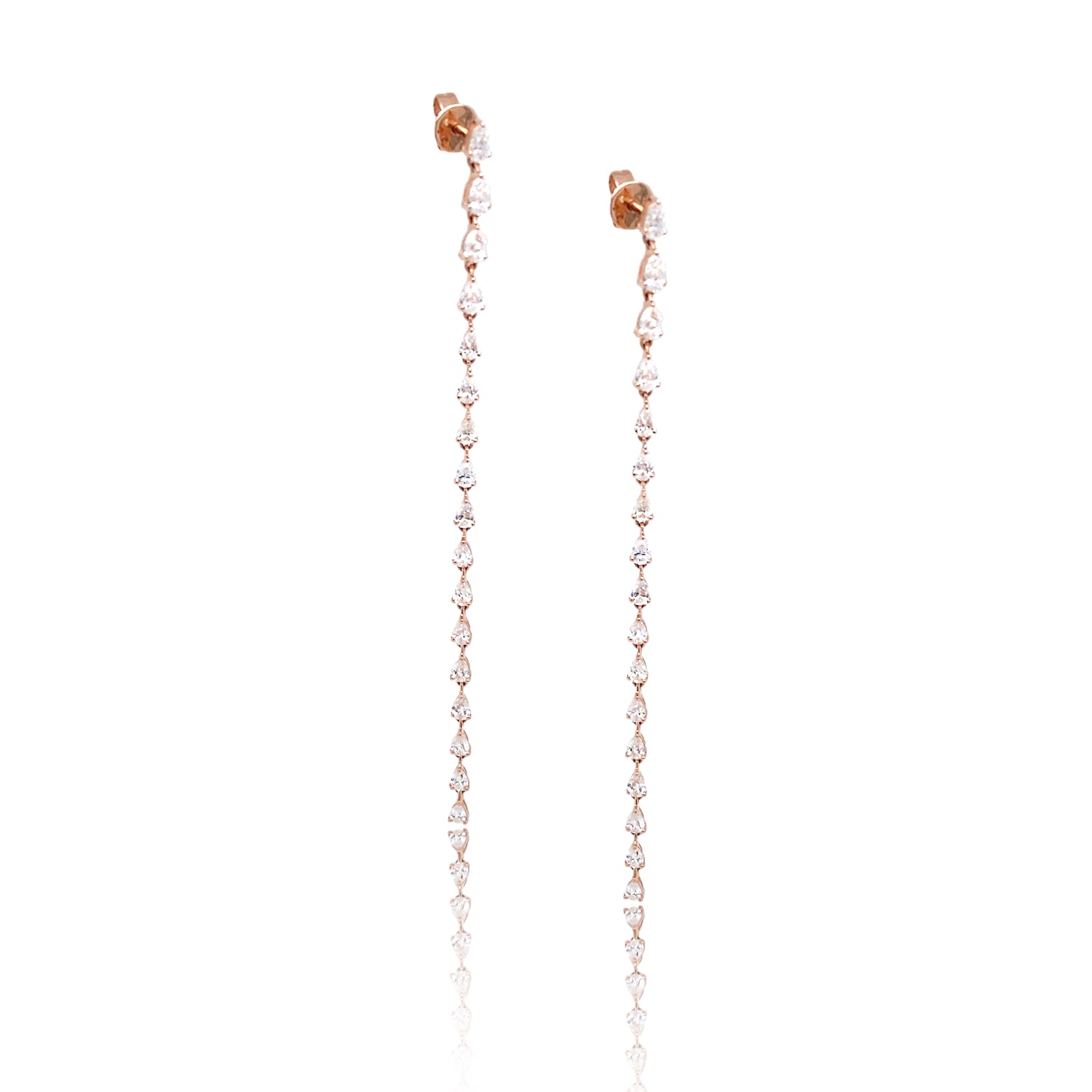3" Pear Diamond Duster Earrings - Earrings - Ear Stylist by Jo Nayor