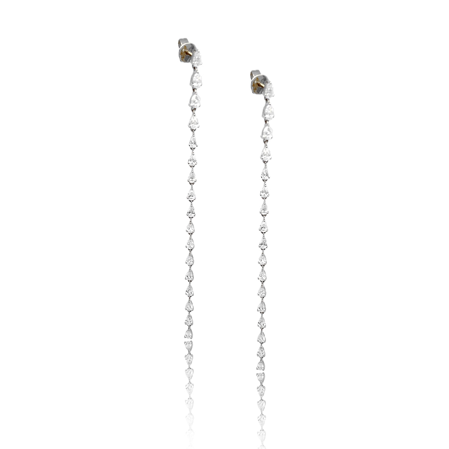3" Pear Diamond Duster Earrings - Earrings - Ear Stylist by Jo Nayor