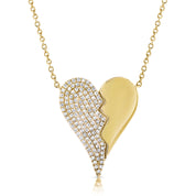 Jagged Heart Diamond Necklace - Designer Earrings - The EarStylist by Jo Nayor