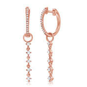 5 Diamond Drop Hoops - Designer Earrings - The EarStylist by Jo Nayor
