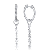 5 Diamond Drop Hoops - Designer Earrings - The EarStylist by Jo Nayor