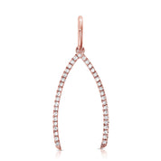 14K Gold & Diamond Wishbone Charm - Designer Earrings - The EarStylist by Jo Nayor