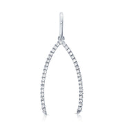 14K Gold & Diamond Wishbone Charm - Designer Earrings - The EarStylist by Jo Nayor