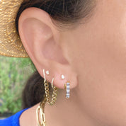 Curb Draped Diamond Hoops - Designer Earrings - EarStylist by Jo Nayor