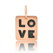 Black Diamond Mini Love Tag - Designer Necklaces - Jo Nayor Designs
