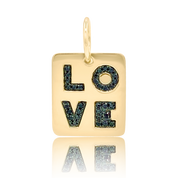 Black Diamond Mini Love Tag - Designer Necklaces - Jo Nayor Designs
