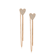 Cascading Diamond Heart Studs - Designer Earrings - The Ear Stylist