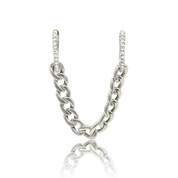 Curb Draped Diamond Hoops - Designer Earrings - EarStylist by Jo Nayor