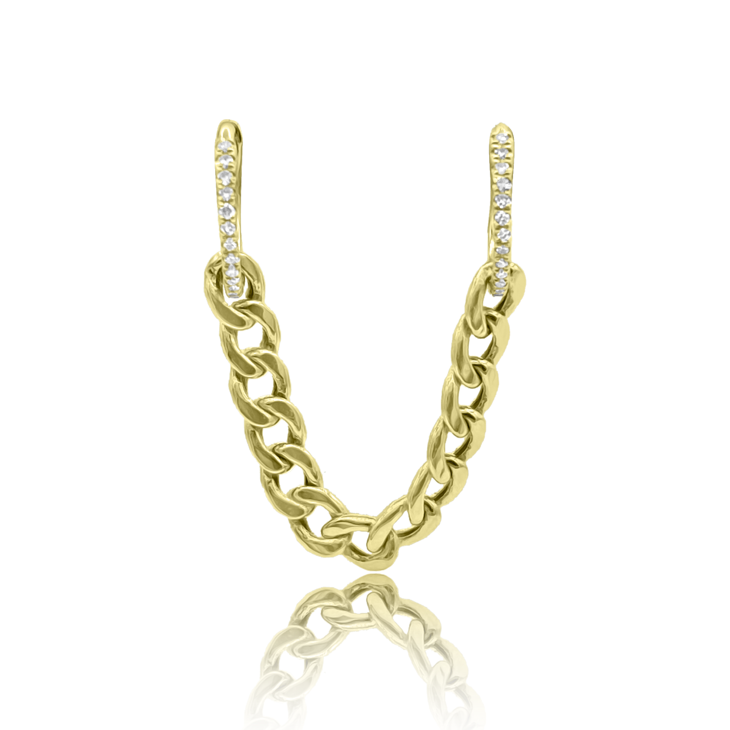 Curb Draped Diamond Hoops - Designer Earrings - EarStylist by Jo Nayor