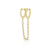 Diamond Chained Hera Hoops - Diamond Earring - Ear Stylist by Jo Nayor