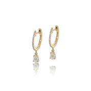 Pear Drop Diamond Huggie - Earrings - The Ear Stylist by Jo Nayor