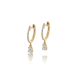 Pear Drop Diamond Huggie - Earrings - The Ear Stylist by Jo Nayor