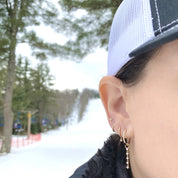 5 Diamond Drop Hoops - Designer Earrings - The EarStylist by Jo Nayor