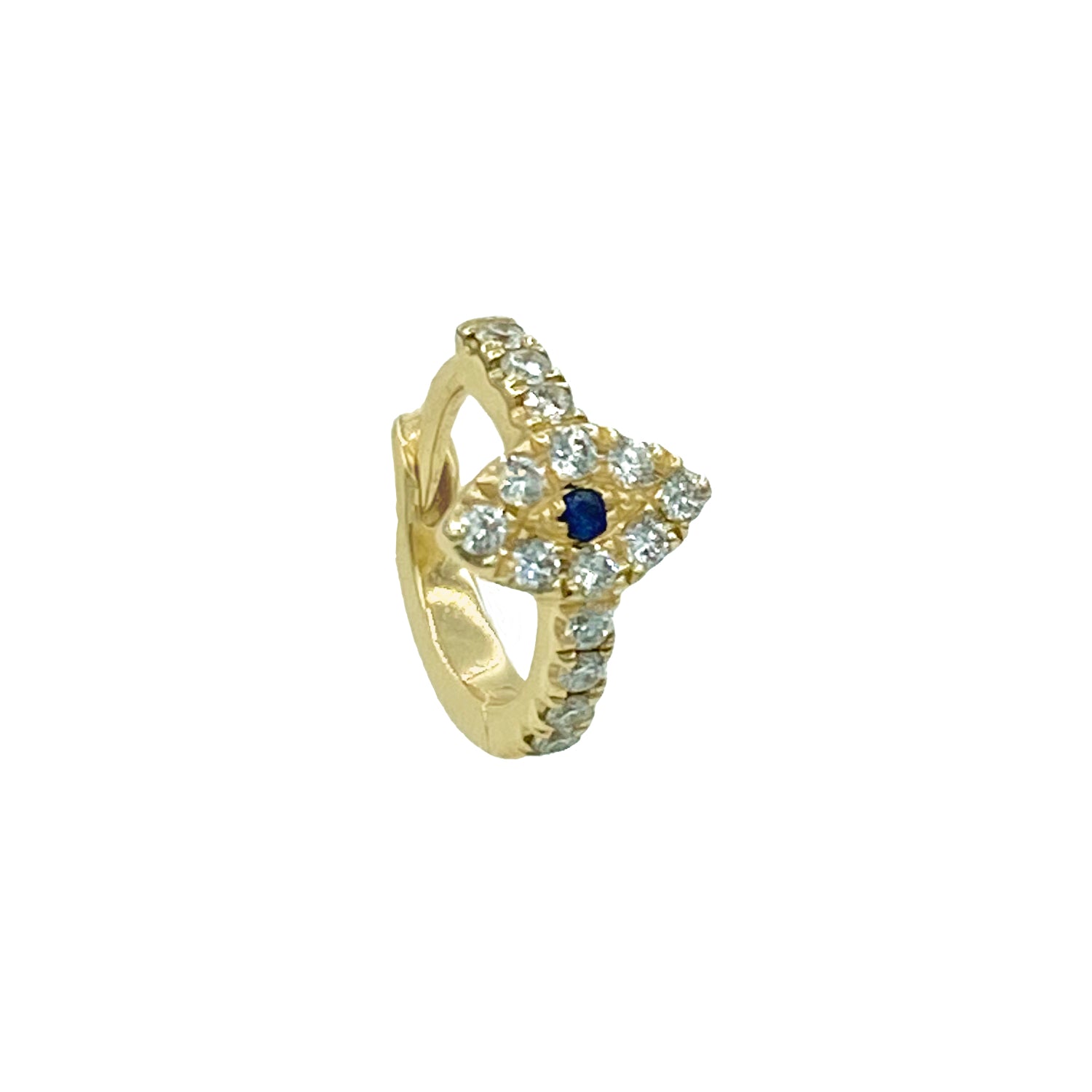 Diamond & Sapphire Evil Eye Hoops - Designer Earrings - The EarStylist by Jo Nayor
