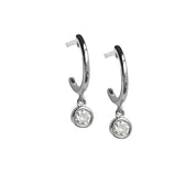 Dangling Diamond Mini Hoop Earrings - The Ear Stylist by Jo Nayor
