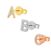 Gold and Diamond Initial Earring - The Ear Stylist by Jo Nayor