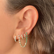 Diamond and Emerald Draped Studs