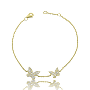 Diamond Butterfly Duo Bracelet- Designer Bracelet - Jo Nayor Designs