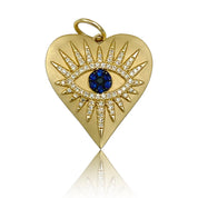 Evil Eye Heart Pendant - Designer Earrings - The EarStylist by Jo Nayor