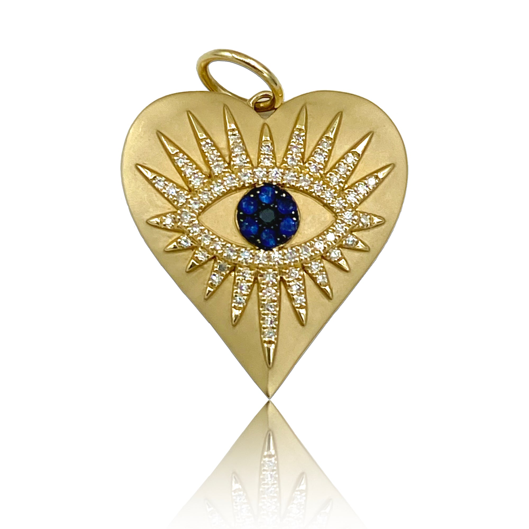 Evil Eye Heart Pendant - Designer Earrings - The EarStylist by Jo Nayor
