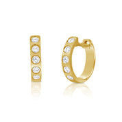 Flush Set Diamond Hoop Earrings - Designer Earrings - The Ear Stylist