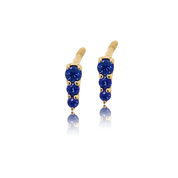 Blue Sapphire Graduated Studs - Designer Earrings - The Ear Stylist