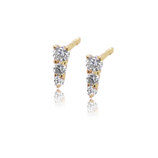 Diamond Graduated Studs - Designer Earrings - Ear Stylist by Jo Nayor