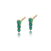 Green Garnet Graduated Studs - Designer Earrings - The Ear Stylist